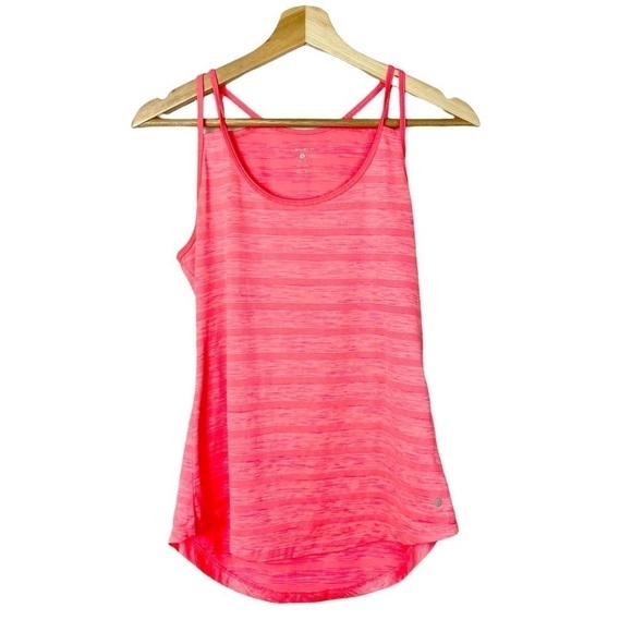 Layer 8 Neon Pink Striped Athletic Tank Top S - Picture 1 of 4